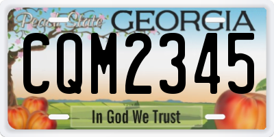 GA license plate CQM2345