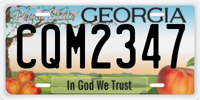 GA license plate CQM2347