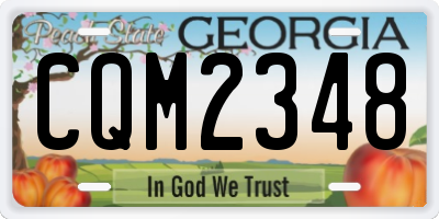 GA license plate CQM2348