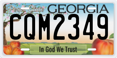 GA license plate CQM2349