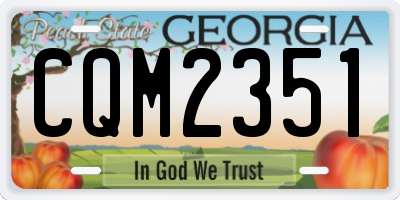 GA license plate CQM2351