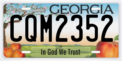 GA license plate CQM2352