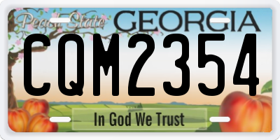 GA license plate CQM2354