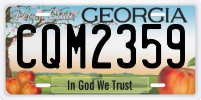 GA license plate CQM2359