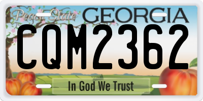 GA license plate CQM2362