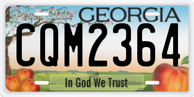 GA license plate CQM2364