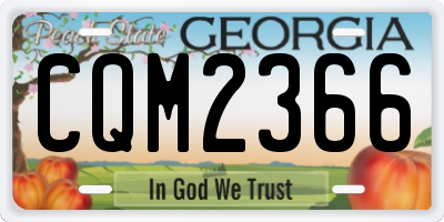 GA license plate CQM2366