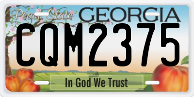 GA license plate CQM2375