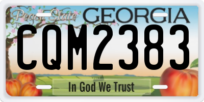 GA license plate CQM2383