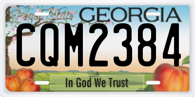 GA license plate CQM2384