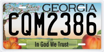 GA license plate CQM2386