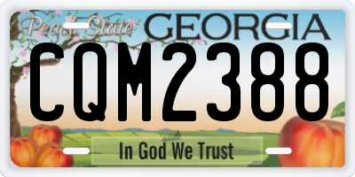 GA license plate CQM2388