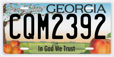GA license plate CQM2392