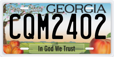 GA license plate CQM2402