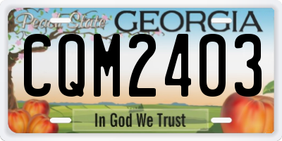 GA license plate CQM2403