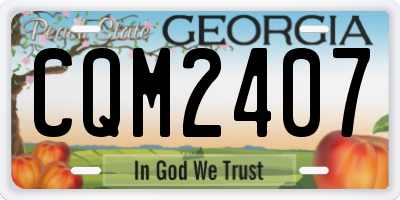 GA license plate CQM2407