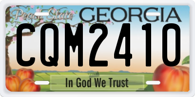 GA license plate CQM2410