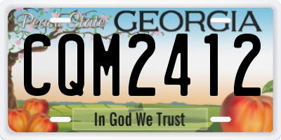 GA license plate CQM2412