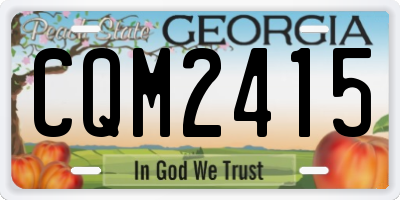 GA license plate CQM2415