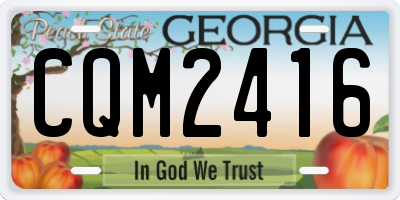 GA license plate CQM2416