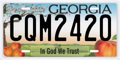 GA license plate CQM2420
