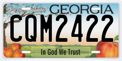GA license plate CQM2422