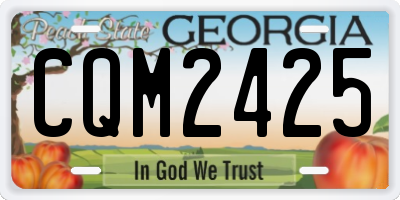GA license plate CQM2425