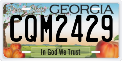 GA license plate CQM2429