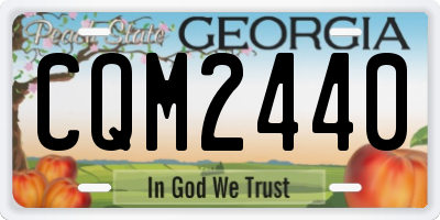 GA license plate CQM2440