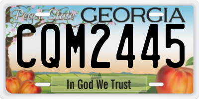 GA license plate CQM2445