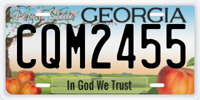 GA license plate CQM2455