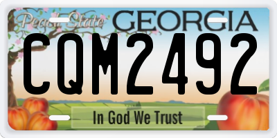 GA license plate CQM2492