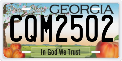 GA license plate CQM2502
