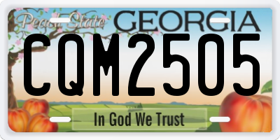GA license plate CQM2505
