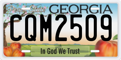 GA license plate CQM2509