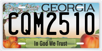 GA license plate CQM2510