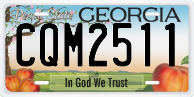 GA license plate CQM2511