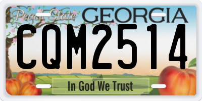 GA license plate CQM2514