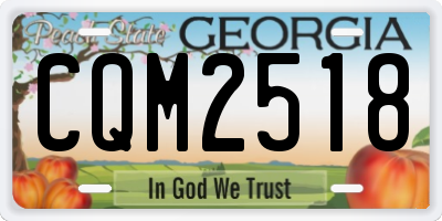 GA license plate CQM2518