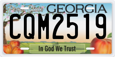 GA license plate CQM2519