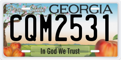 GA license plate CQM2531