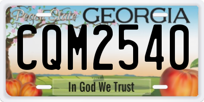 GA license plate CQM2540