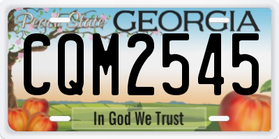 GA license plate CQM2545