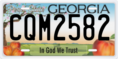 GA license plate CQM2582