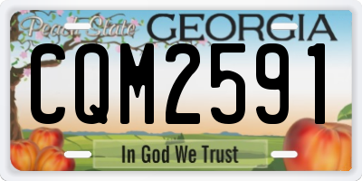 GA license plate CQM2591