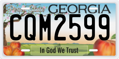 GA license plate CQM2599