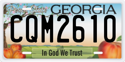 GA license plate CQM2610