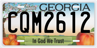 GA license plate CQM2612