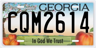 GA license plate CQM2614