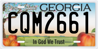 GA license plate CQM2661